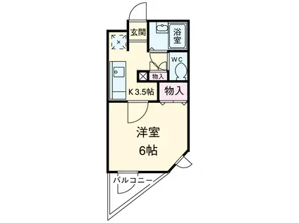 メゾンモチヅキ(1K/2階)の間取り写真
