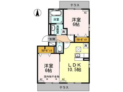 リドアイカ(2LDK/3階)の間取り写真