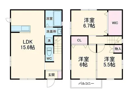 天竜浜名湖鉄道 掛川駅 徒歩13分 2階建 築10年(3LDK)の間取り写真