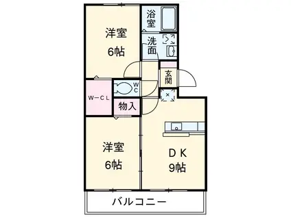 アウスレーゼ(2LDK/1階)の間取り写真