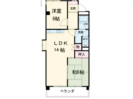 瑞郷ビルB棟(2LDK/3階)の間取り写真
