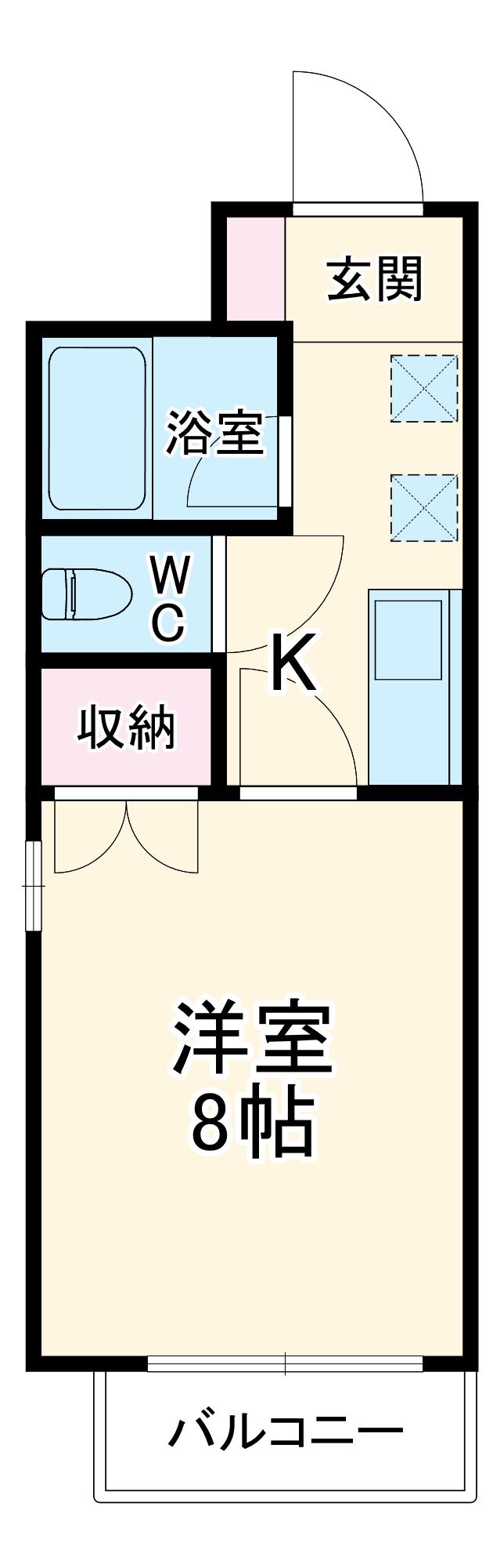 アビタシオン瑞穂(1K/2階)の間取り写真