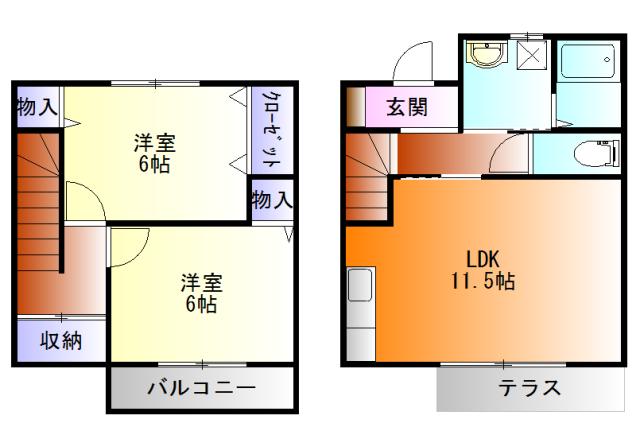 フラッツ(2LDK)の間取り写真