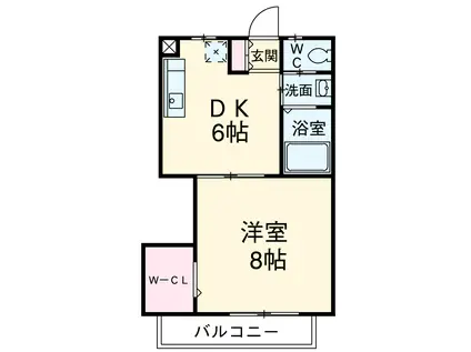 クレマチスの丘Ⅱ(1DK/3階)の間取り写真