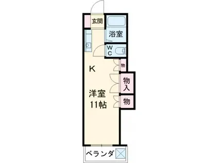 レジデンス貝塚(1K/1階)の間取り写真