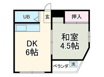 マンション扇菊(1DK/5階)の間取り写真