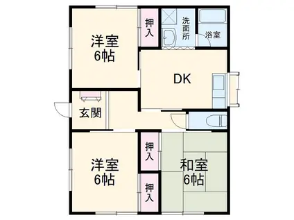 東海道本線 菊川駅(静岡) 徒歩159分 1階建 築28年(3DK)の間取り写真