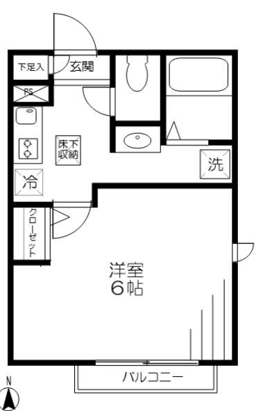 アメニティー亀有(1K/1階)の間取り写真