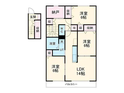 ラヴィベル(3LDK/2階)の間取り写真