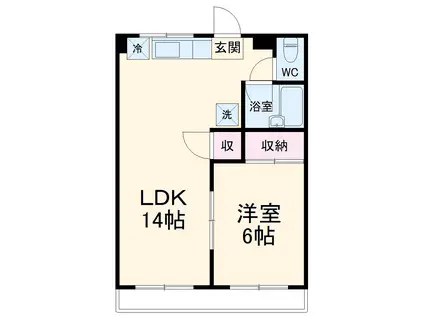 ツーリバース(1LDK/2階)の間取り写真