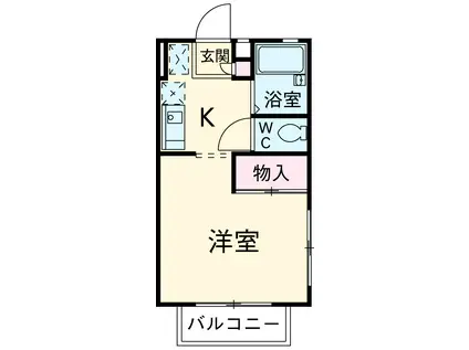 ベルジュ荒立B(1K/2階)の間取り写真