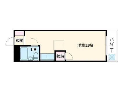 フォーラム石川(ワンルーム/2階)の間取り写真