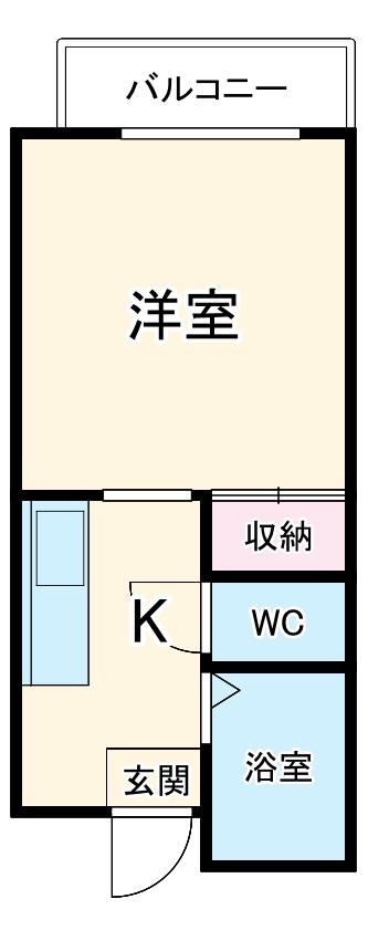 プラージュⅡ(1K/3階)の間取り写真