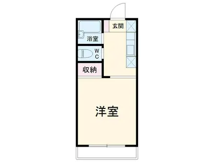 パラシオB(1K/2階)の間取り写真