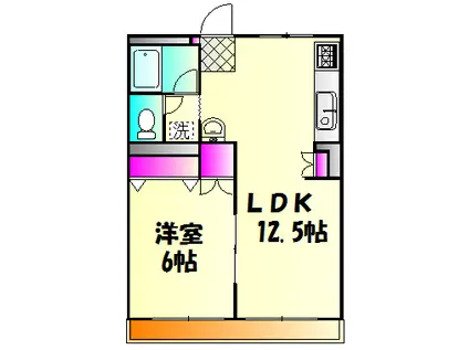 ライフピア高塚(1LDK/3階)の間取り写真