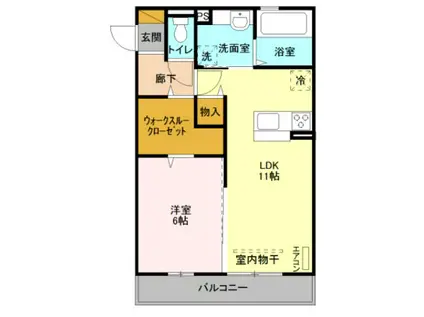 コントレール(1LDK/3階)の間取り写真