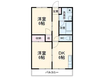 コーポラス高塚(2DK/2階)の間取り写真