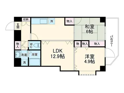 エミネンス石川橋(2LDK/2階)の間取り写真