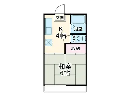 サニーハイツ(1K/2階)の間取り写真