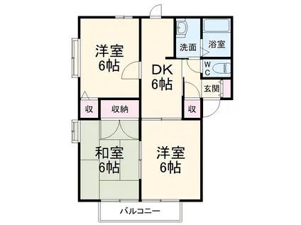 クインハイツⅢ(3DK/2階)の間取り写真