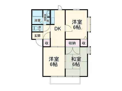 クインハイツⅢ(3DK/2階)の間取り写真