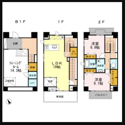 密柑山レジデンス(2SLDK)の間取り写真