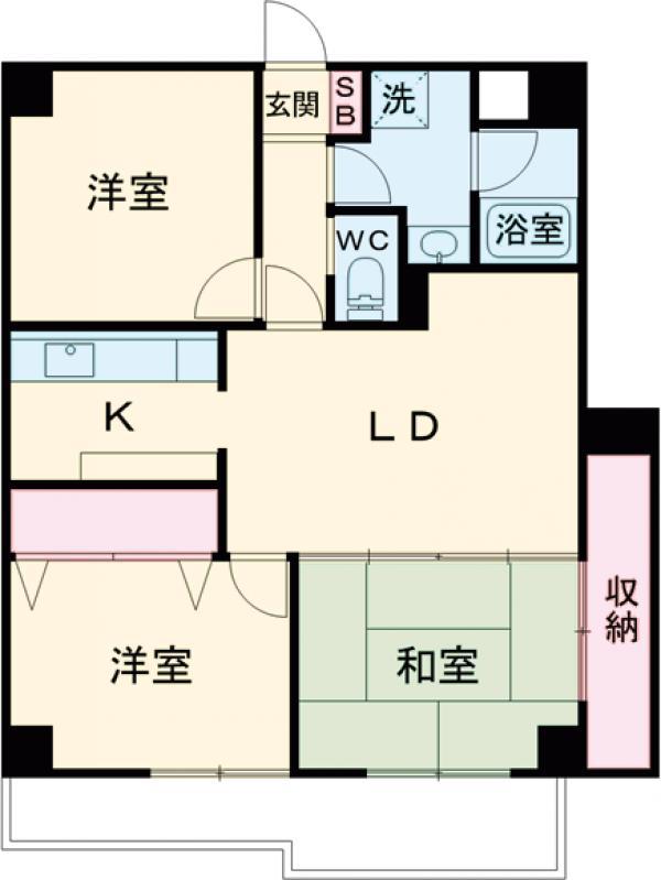 ベルサイオン2(3LDK/1階)の間取り写真