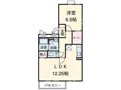 カーサフェリーチェⅡ(1LDK/1階)の間取り写真