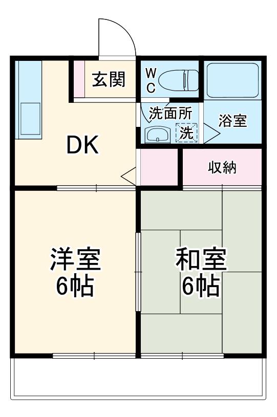 スモールバレーC(2DK/1階)の間取り写真