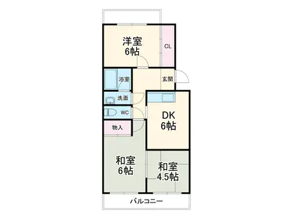 都ハイツ(3DK/2階)の間取り写真