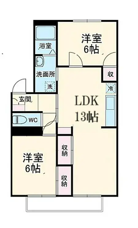 萬寿シティB 2階階 間取り