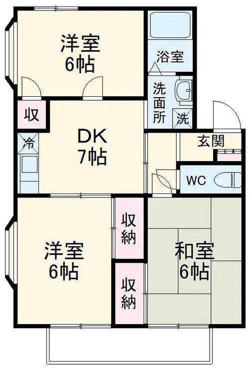 萬寿シティB 2階階 間取り