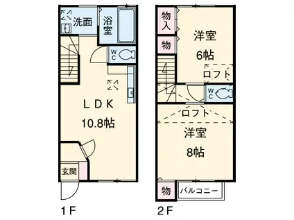 キャブ・アン北館(2LDK)の間取り写真