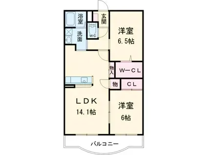 アイヴィ(2LDK/1階)の間取り写真