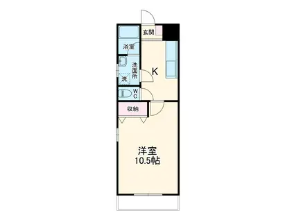 MIYABIROU(1K/2階)の間取り写真