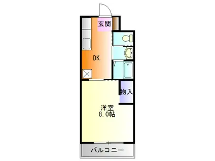 ハイツセントラルⅠ(1K/3階)の間取り写真