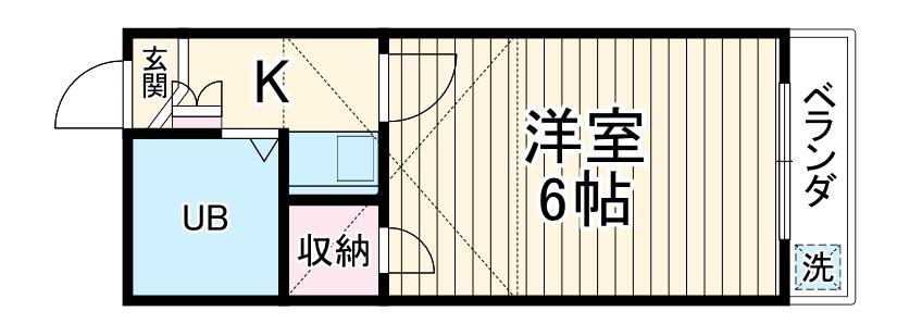 レオパレス港南中央(1K/1階)の間取り写真
