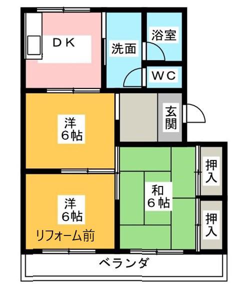レジデンス榛葉(3K/1階)の間取り写真
