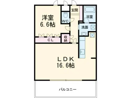 弥富通ライズ(1LDK/11階)の間取り写真
