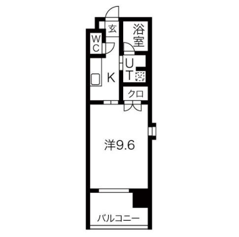 弥富通ライズ(1K/2階)の間取り写真