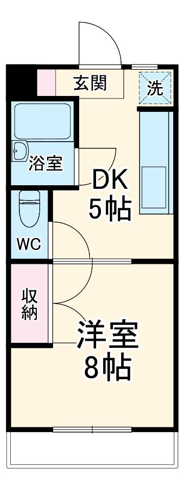 シャンブル24(1DK/3階)の間取り写真