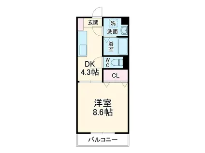 NEW CENTURY(1K/4階)の間取り写真