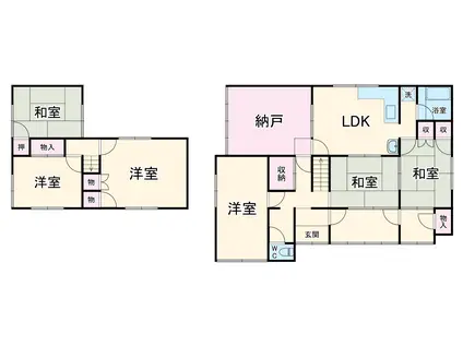 名鉄三河線 刈谷市駅 徒歩5分 2階建 築62年(6LDK)の間取り写真