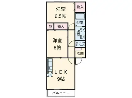 オラシオン(2LDK/2階)の間取り写真