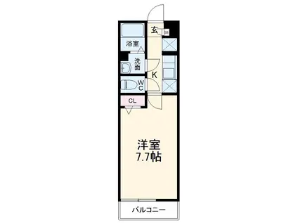 リブリ・YUMEⅢ(1K/3階)の間取り写真