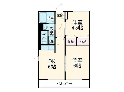 ラ・ロシュ・ブランシュⅡ(2DK/1階)の間取り写真