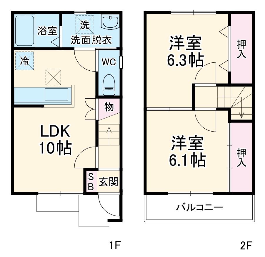 Ｇｒａｎｄ　Ｓｏｌｅｉｌ(2LDK)の間取り写真