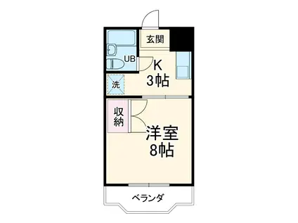 ウエストコート(1K/2階)の間取り写真