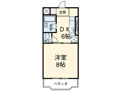 グリーンベルⅡ(1DK/1階)の間取り写真
