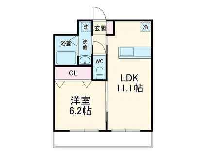 STYLE Y ウエスト(1LDK/2階)の間取り写真